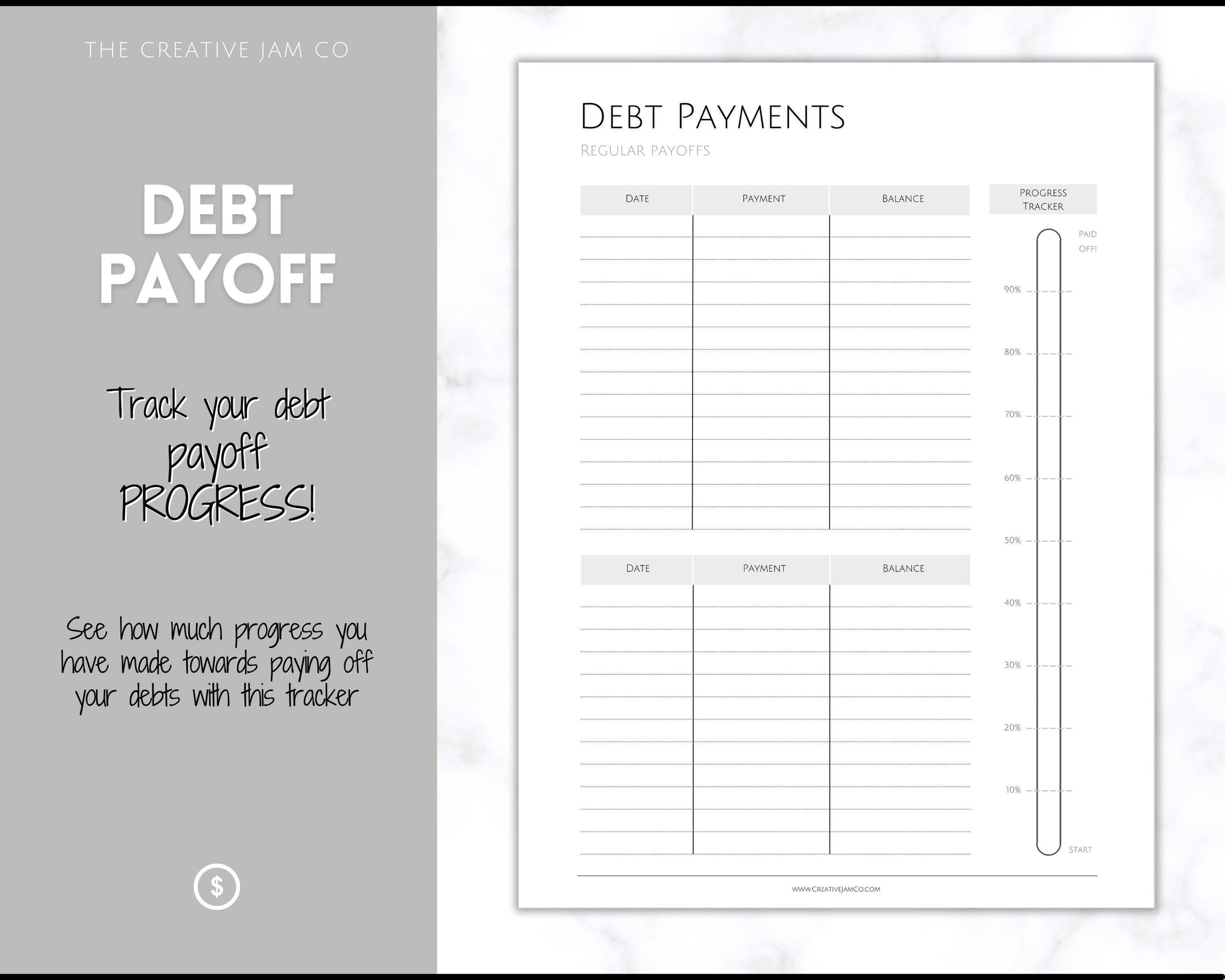 debt snowball tracker printables - journey towards financial freedom