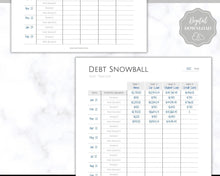 Load image into Gallery viewer, DEBT SNOWBALL TRACKERS, Debt Payoff, Debt Tracker Printable, Dave Ramsey, Debt Payments, Finance Planner, Budget Planner, Debt Free Progress | Mono
