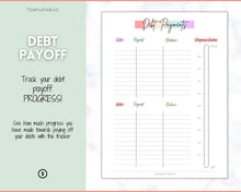 Load image into Gallery viewer, DEBT SNOWBALL TRACKERS, Debt Payoff, Debt Tracker Printable, Dave Ramsey, Debt Payments, Finance Planner, Budget Planner, Debt Free Progress | Pastel Rainbow

