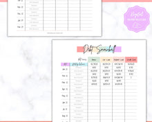 Load image into Gallery viewer, DEBT SNOWBALL TRACKERS, Debt Payoff, Debt Tracker Printable, Dave Ramsey, Debt Payments, Finance Planner, Budget Planner, Debt Free Progress | Pastel Rainbow
