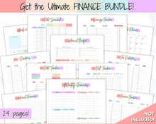 Load image into Gallery viewer, DEBT SNOWBALL TRACKERS, Debt Payoff, Debt Tracker Printable, Dave Ramsey, Debt Payments, Finance Planner, Budget Planner, Debt Free Progress | Pastel Rainbow
