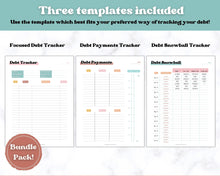 Load image into Gallery viewer, DEBT SNOWBALL TRACKERS, Debt Payoff, Debt Tracker Printable, Dave Ramsey, Debt Payments, Finance Planner, Budget Planner, Debt Free Progress | RETRO 70s themed
