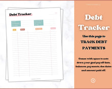 Load image into Gallery viewer, DEBT SNOWBALL TRACKERS, Debt Payoff, Debt Tracker Printable, Dave Ramsey, Debt Payments, Finance Planner, Budget Planner, Debt Free Progress | RETRO 70s themed
