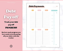 Load image into Gallery viewer, DEBT SNOWBALL TRACKERS, Debt Payoff, Debt Tracker Printable, Dave Ramsey, Debt Payments, Finance Planner, Budget Planner, Debt Free Progress | RETRO 70s themed
