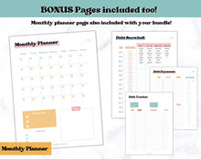Load image into Gallery viewer, DEBT SNOWBALL TRACKERS, Debt Payoff, Debt Tracker Printable, Dave Ramsey, Debt Payments, Finance Planner, Budget Planner, Debt Free Progress | RETRO 70s themed
