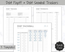 Load image into Gallery viewer, DEBT TRACKERS, Debt Payoff, Debt Snowball Tracker Printable, Dave Ramsey, Debt Payments, Finance Planner, Budget Planner, Debt Free Progress | Mono
