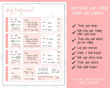 Load image into Gallery viewer, Daily Food Diary Printable, Colorful Food Journal, Diet &amp; Nutrition Log, Weekly Meal Planner, Meal Tracker, Menu Plan, Prep! Fitness, Health | Pink
