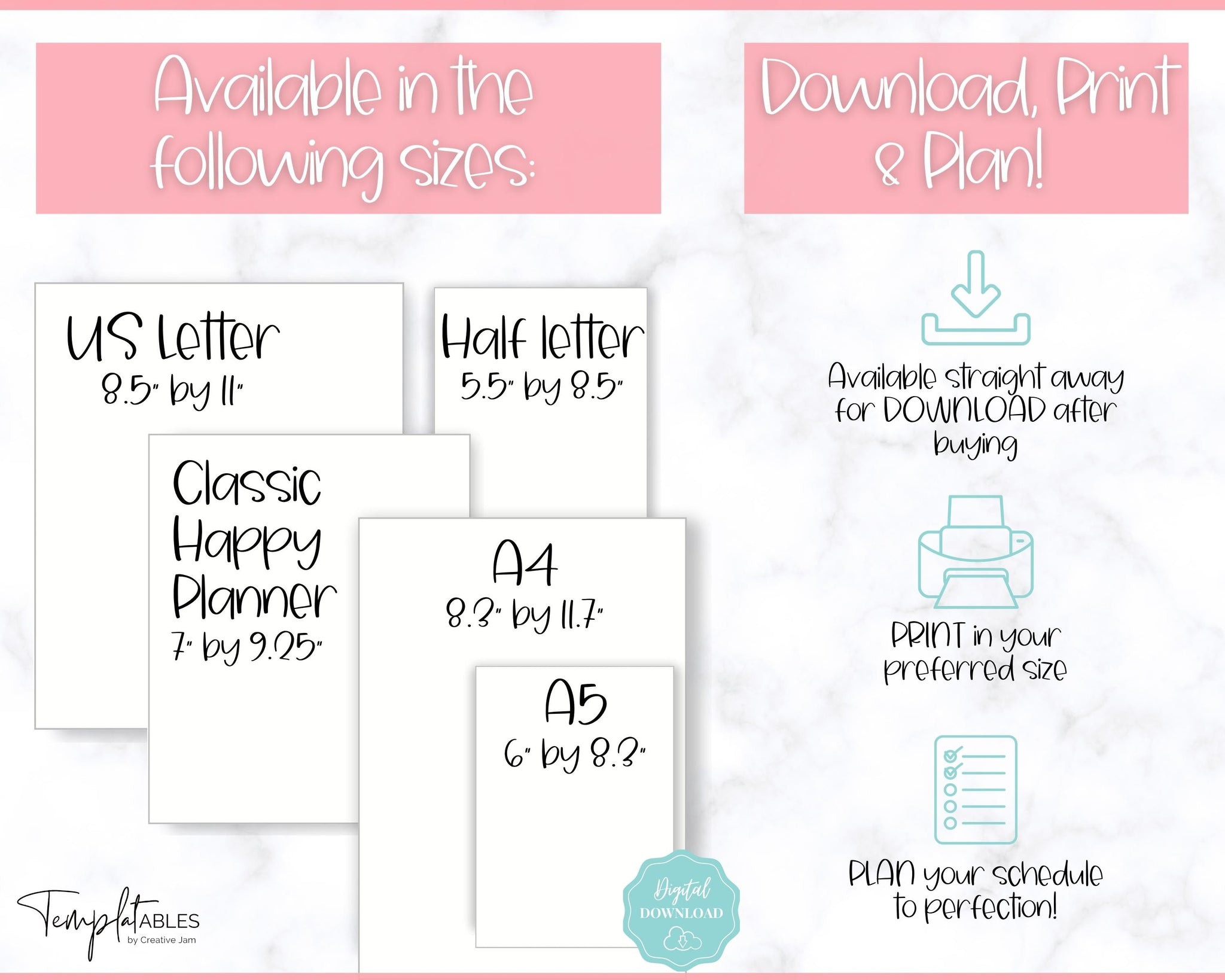 Daily Planner Printable, Half Hour Daily Planner, Day Planner, Productivity  Planner, Daily Schedule, Daily to Do List, Printable Planner 