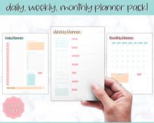 Load image into Gallery viewer, Daily Planner, Weekly Planner, Monthly Planner Printable PACK! Digital Planner Insert Sets, To do List, Productivity, Work Day, Hourly, A4 A5 Letter, iPad, Goodnotes - Colorful Sky
