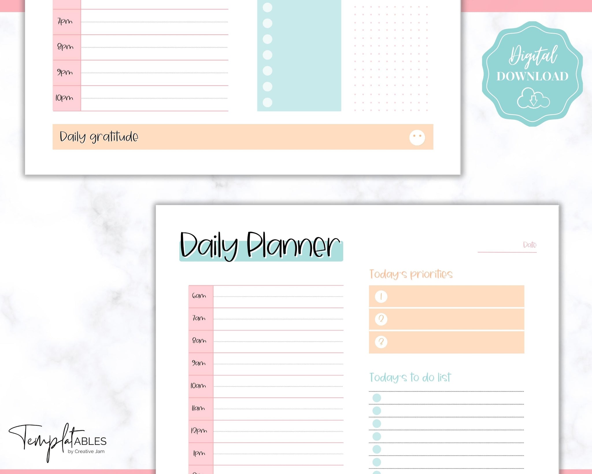 Daily, Weekly, Monthly Printable Planner Inserts - Colorful Sky