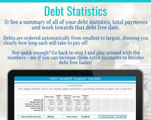 Load image into Gallery viewer, Dave Ramsey Debt Snowball Calculator, 20 debts, Excel Budget Planner spreadsheet, Financial Planner, Debt Payoff Automatic Tracker Template | Blue

