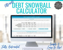 Load image into Gallery viewer, Dave Ramsey Debt Snowball Calculator, 20 debts, Excel Budget Planner spreadsheet, Financial Planner, Debt Payoff Automatic Tracker Template | Blue
