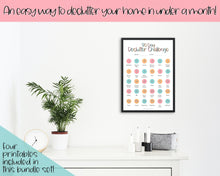 Load image into Gallery viewer, Declutter Checklist, 30 Day Challenge Printable, Cleaning Planner Schedule, De clutter your home, Spring Clean, Home Cleaning, Organization - Colorful
