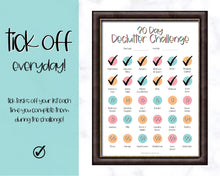 Load image into Gallery viewer, Declutter Checklist, 30 Day Challenge Printable, Cleaning Planner Schedule, De clutter your home, Spring Clean, Home Cleaning, Organization - Colorful

