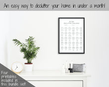 Load image into Gallery viewer, Declutter Checklist, 30 Day Challenge Printable, Cleaning Planner Schedule, De clutter your home, Spring Clean, Home Cleaning, Organization - Mono
