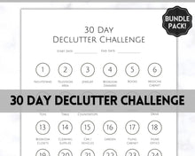 Load image into Gallery viewer, Declutter Checklist, 30 Day Challenge Printable, Cleaning Planner Schedule, De clutter your home, Spring Clean, Home Cleaning, Organization - Mono
