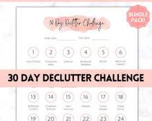 Load image into Gallery viewer, Declutter Checklist, 30 Day Challenge Printable, Cleaning Planner Schedule, De clutter your home, Spring Clean, Home Cleaning, Organization - PINK
