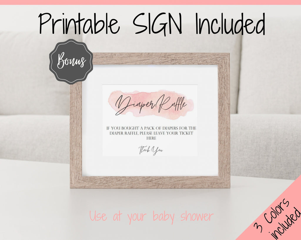 Diaper Raffle Draw Sign Diaper Raffle Printable Signs | DIY Baby Shower Games
