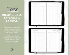 Load image into Gallery viewer, Digital Budget Planner, UNDATED Finance Planner, Paycheck, Expenses Tracker, Debt, Bills, GoodNotes Digital Journal Notebook, iPad, Stickers | Mono
