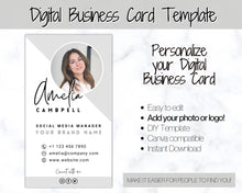 Load image into Gallery viewer, Digital Business Card Template BUNDLE! DIY logo &amp; photo! Editable Canva Design. Modern, Realtor Marketing, Real Estate, Realty Professional | Mono
