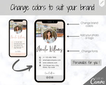 Load image into Gallery viewer, Digital Business Card Template BUNDLE! DIY logo &amp; photo! Editable Canva Design. Modern, Realtor Marketing, Real Estate, Realty Professional | Mono
