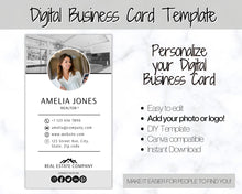 Load image into Gallery viewer, Digital Business Card Template. DIY add logo &amp; photo! Editable Canva Design. Modern, Realtor Marketing, Real Estate, Realty Professional | Mono Style 2
