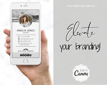 Load image into Gallery viewer, Digital Business Card Template. DIY add logo &amp; photo! Editable Canva Design. Modern, Realtor Marketing, Real Estate, Realty Professional | Mono Style 2
