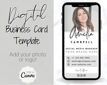 Load image into Gallery viewer, Digital Business Card Template. DIY add logo &amp; photo! Editable Canva Design. Modern, Realtor Marketing, Real Estate, Realty Professional | Mono Style 3
