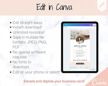 Load image into Gallery viewer, Digital Business Card Template. DIY add logo &amp; photo! Editable Canva Design. Modern, Realtor Marketing, Real Estate, Realty Professional | Pink Style 1
