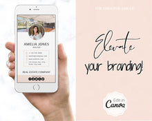 Load image into Gallery viewer, Digital Business Card Template. DIY add logo &amp; photo! Editable Canva Design. Modern, Realtor Marketing, Real Estate, Realty Professional | Pink Style 1

