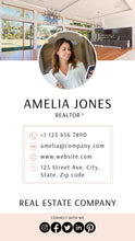 Load image into Gallery viewer, Digital Business Card Template. DIY add logo &amp; photo! Editable Canva Design. Modern, Realtor Marketing, Real Estate, Realty Professional | Pink Style 1
