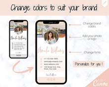 Load image into Gallery viewer, Digital Business Card Template. DIY add logo &amp; photo! Editable Canva Design. Modern, Realtor Marketing, Real Estate, Realty Professional | Pink Style 4

