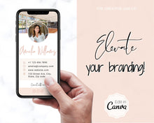 Load image into Gallery viewer, Digital Business Card Template. DIY add logo &amp; photo! Editable Canva Design. Modern, Realtor Marketing, Real Estate, Realty Professional | Pink Style 4
