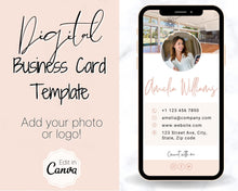 Load image into Gallery viewer, Digital Business Card Template. DIY add logo &amp; photo! Editable Canva Design. Modern, Realtor Marketing, Real Estate, Realty Professional | Pink Style 4
