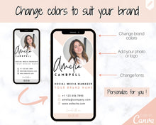 Load image into Gallery viewer, Digital Business Card Template. DIY add logo &amp; photo! Editable Canva Design. Modern, Realtor Marketing, Real Estate, Realty Professional | Pink Style 5
