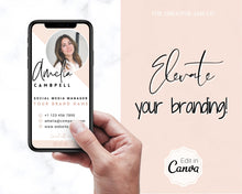 Load image into Gallery viewer, Digital Business Card Template. DIY add logo &amp; photo! Editable Canva Design. Modern, Realtor Marketing, Real Estate, Realty Professional | Pink Style 5
