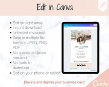Load image into Gallery viewer, Digital Business Card Template. DIY add logo &amp; photo! Editable Canva Design. Modern, Realtor Marketing, Real Estate, Realty Professional | Pink Style 6

