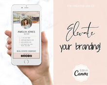 Load image into Gallery viewer, Digital Business Card Template. DIY add logo &amp; photo! Editable Canva Design. Modern, Realtor Marketing, Real Estate, Realty Professional | Pink Style 6
