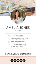 Load image into Gallery viewer, Digital Business Card Template. DIY add logo &amp; photo! Editable Canva Design. Modern, Realtor Marketing, Real Estate, Realty Professional | Pink Style 6
