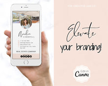 Load image into Gallery viewer, Digital Business Card Template. DIY add logo &amp; photo! Editable Canva Design. Modern, Realtor Marketing, Real Estate, Realty Professional | Pink Style 7
