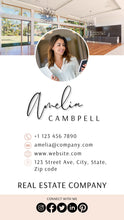Load image into Gallery viewer, Digital Business Card Template. DIY add logo &amp; photo! Editable Canva Design. Modern, Realtor Marketing, Real Estate, Realty Professional | Pink Style 7
