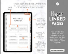 Load image into Gallery viewer, Digital FITNESS planner, GoodNotes Fitness Planner, Fitness Journal, Weight Loss Tracker, UNDATED iPad Workout Planner, Wellness Template | Mono
