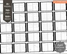 Load image into Gallery viewer, Digital FITNESS planner, GoodNotes Fitness Planner, Fitness Journal, Weight Loss Tracker, UNDATED iPad Workout Planner, Wellness Template | Mono
