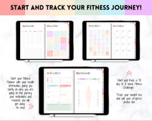 Load image into Gallery viewer, Digital FITNESS planner, GoodNotes Fitness Planner, Fitness Journal, Weight Loss Tracker, UNDATED iPad Workout Planner, Wellness Template | Pastel Rainbow
