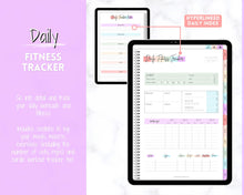 Load image into Gallery viewer, Digital FITNESS planner, GoodNotes Fitness Planner, Fitness Journal, Weight Loss Tracker, UNDATED iPad Workout Planner, Wellness Template | Pastel Rainbow
