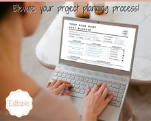 Load image into Gallery viewer, EDITABLE Blog Post Planner Templates! Blogger Bundle! Blog Planner, Content Strategy, Blogging Kit, Content Creator, Social Media
