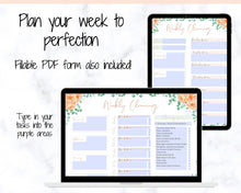 Load image into Gallery viewer, EDITABLE Cleaning Planner, FLYLADY Daily Routine, Cleaning Checklist, Cleaning Schedule, Weekly House Chore, Control Journal, Fly Lady Zones | Portrait &amp; Landscape - Flower
