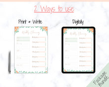 Load image into Gallery viewer, EDITABLE Cleaning Planner, FLYLADY Daily Routine, Cleaning Checklist, Cleaning Schedule, Weekly House Chore, Control Journal, Fly Lady Zones | Portrait &amp; Landscape - Flower
