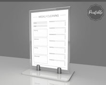 Load image into Gallery viewer, EDITABLE Cleaning Schedule, FLYLADY Daily Routine, Cleaning Checklist, Cleaning Planner, Weekly House Chore, Control Journal, Fly Lady Zones | Landscape &amp; Portrait - Mono

