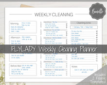Load image into Gallery viewer, EDITABLE Cleaning Schedule, FLYLADY Daily Routine, Cleaning Checklist, Cleaning Planner, Weekly House Chore, Control Journal, Fly Lady Zones | Landscape &amp; Portrait - Mono
